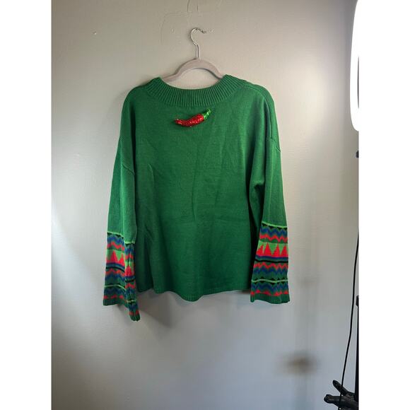 Holiday Time Womens Green Ugly Sweater Size Large - Picture 2 of 6